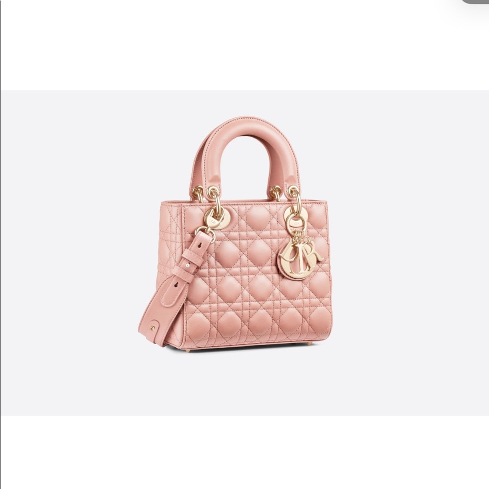 Pastel pink with gold hardware
